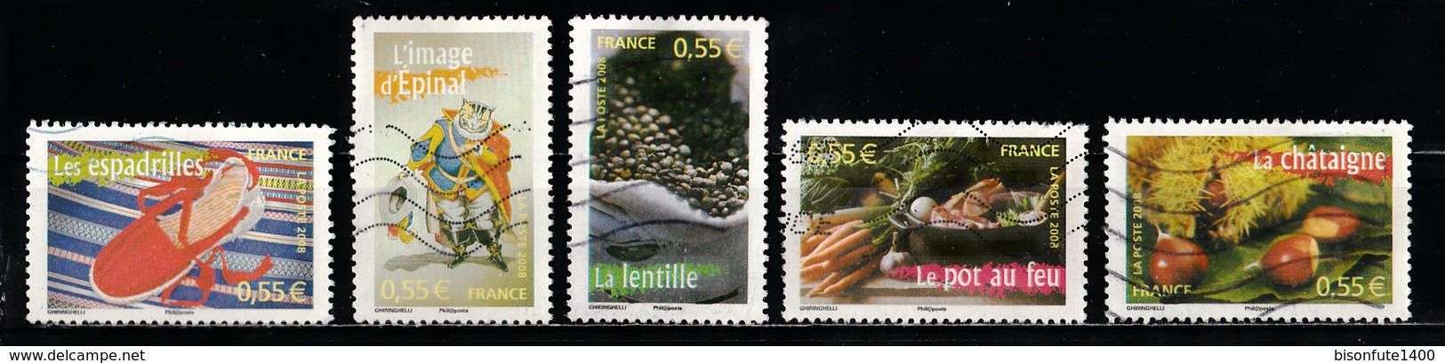 France 2008 : Timbres Yvert & Tellier N° 4260 - 4261 - 4262 - 4263 - 4265 - 4267 - 4268 Et 4269 Avec Oblitérations Méc. - Oblitérés