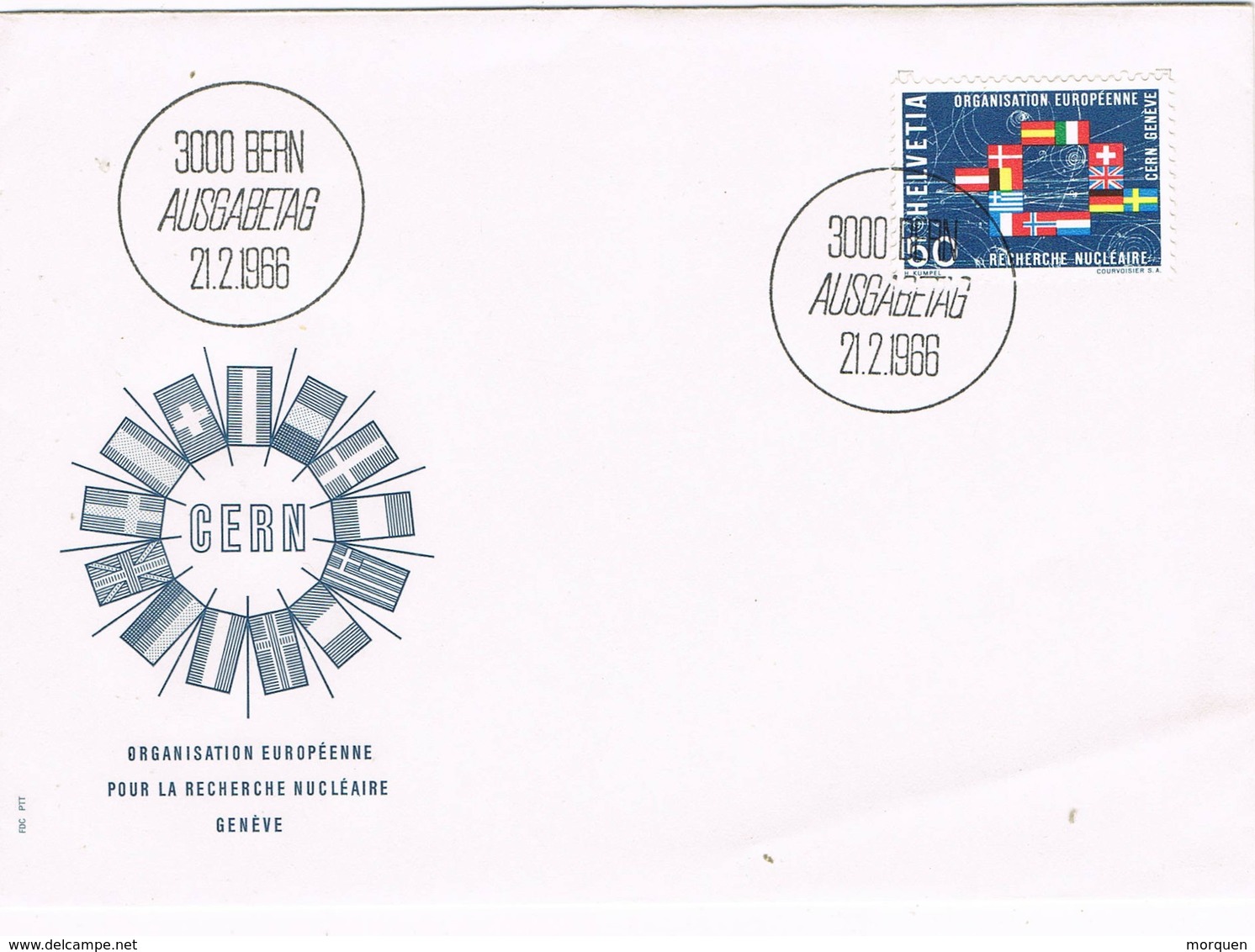 32014. Carta F.D.C. BERN (Suisse) 1966. CERN, Organisation Europeen Recherche NUCLEAR - FDC