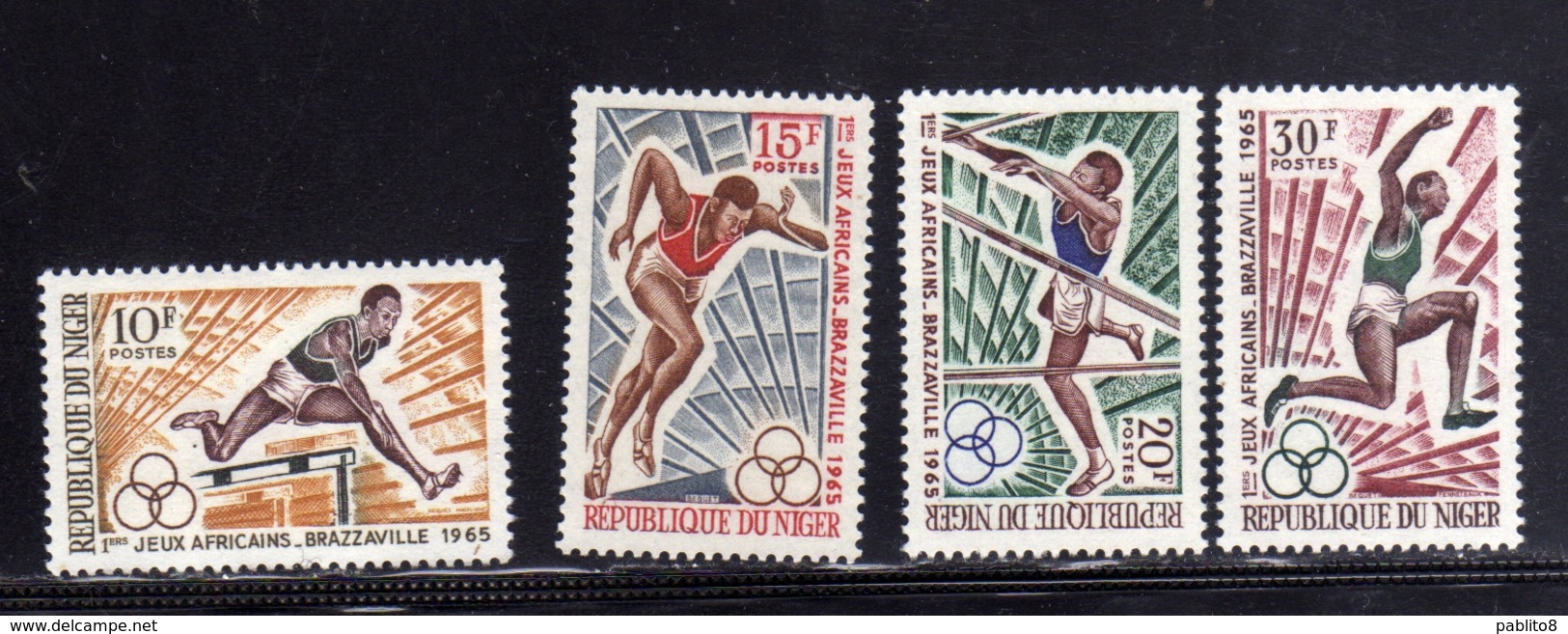 NIGER 1965 AFRICAN GAMES JEUX AFRICAINE GIOCHI AFRICANI BRAZZAVILLE COMPLETE SET SERIE COMPLETA MNH - Niger (1960-...)