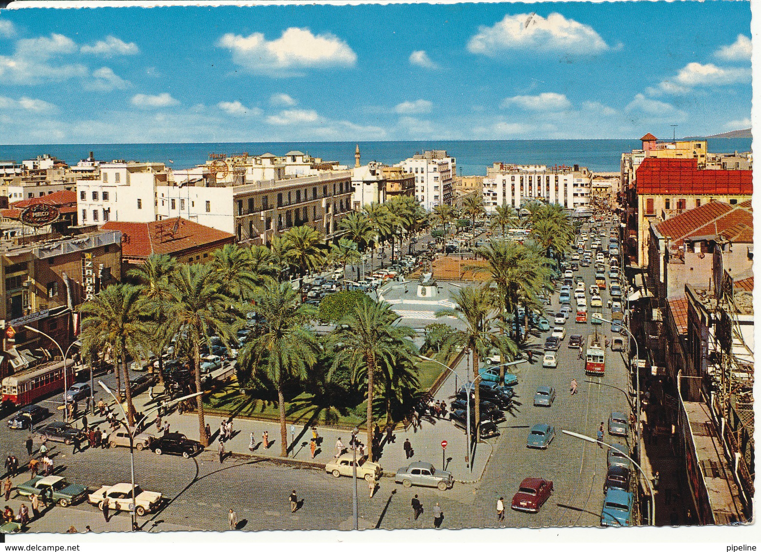 Lebanon Postcard Beirut Sent To Denmark 26-10-1964 (Martyr's Place) - Lebanon