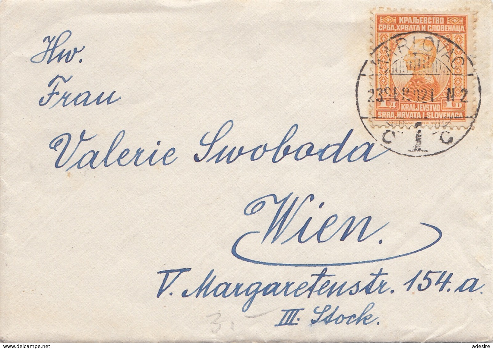 SERBIEN,BOSNIEN,SLOWENIEN 1921 - 1 D Auf Brief Mit Inhalt Gel.v. Karlovac > Wien - Briefe U. Dokumente