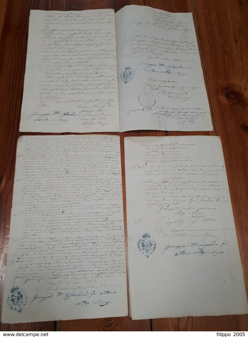 1853 LOMBARDO VENETO ROVIGO 6 DOCUMENTI CARTA BOLLATA ATTI NOTARILI - Manoscritti