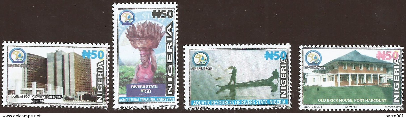 Nigeria 2018 Port Harcourt Fishing Canoe Agriculture Mint Set - Nigeria (1961-...)