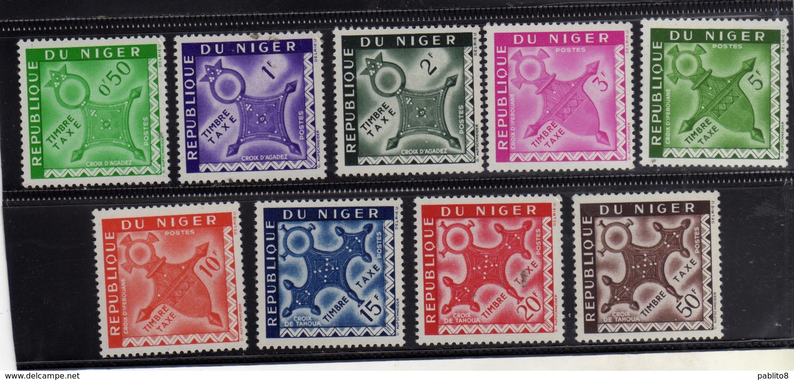 NIGER 1962 POSTAGE DUE STAMPS TAXE SEGNATASSE COMPLETE SET SERIE COMPLETA MNH - Niger (1960-...)