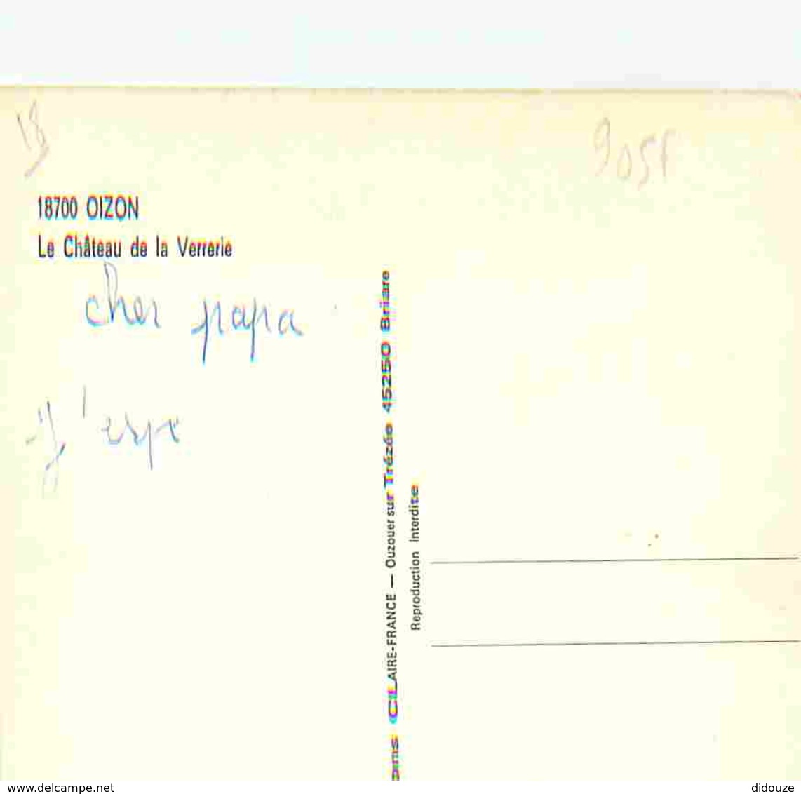 18 - Oizon - Le Château De La Verrerie - Voir Scans Recto-Verso - Autres & Non Classés