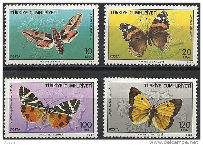 Turquie Turkije 1987  Yvertn° 2525-28 *** MNH Cote 14,00 Euro Faune Papillons Vlinders - Neufs