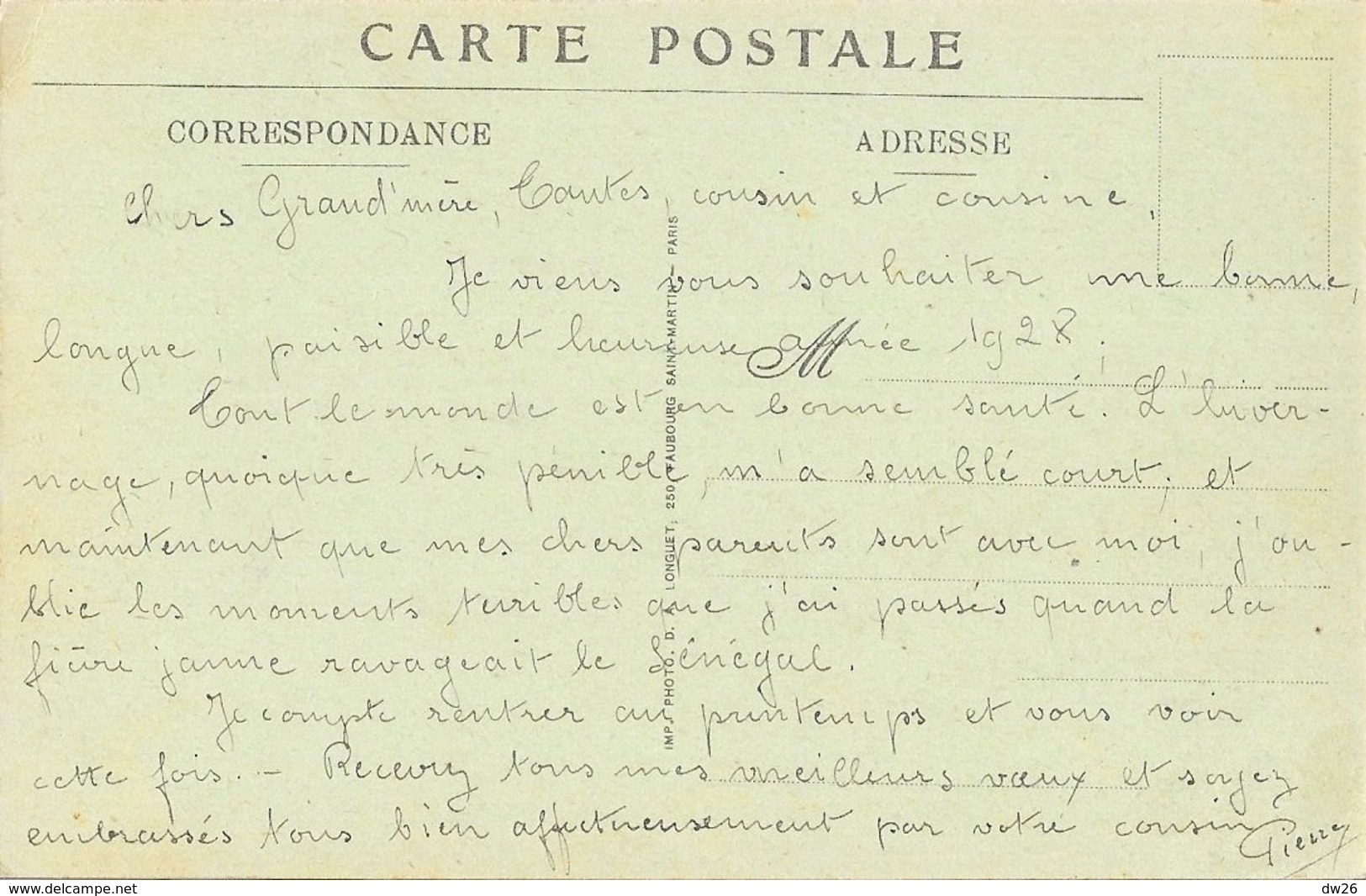 Sénégal: Thies - Pavillon Des Officiers Du 92e Bataillon En 1927 - Edition Dupont - Carte N° 9 - Non Classés