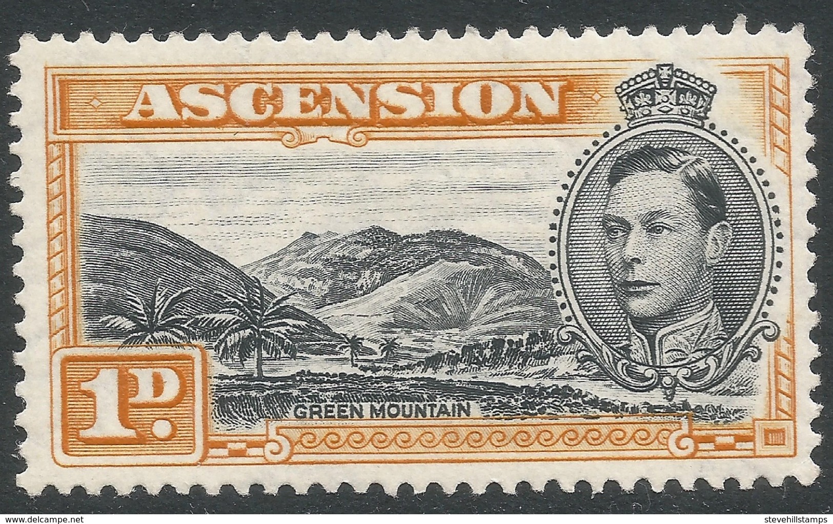 Ascension. 1938-53 KGVI. 1d MH P13. SG 39b - Ascension