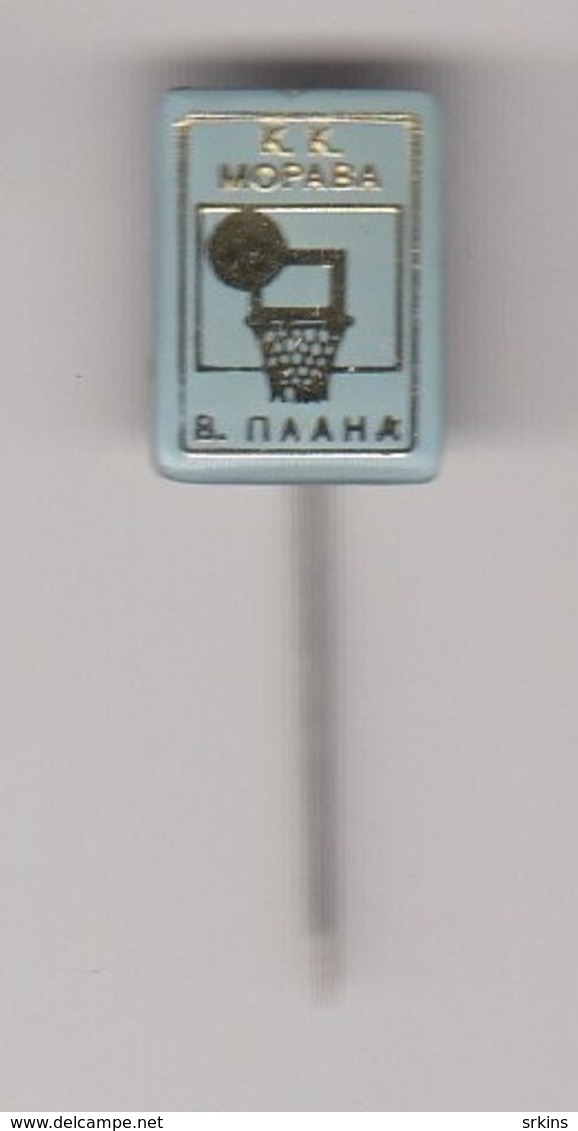 Pin Badge Basketball Club KK Morava Velika Plana Serbia Yugoslavia - Basketball
