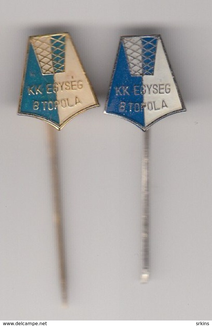 2 Pins Pin Badge Basketball Club KK Egyseg Backa Topola Serbia Yugoslavia - Basketball