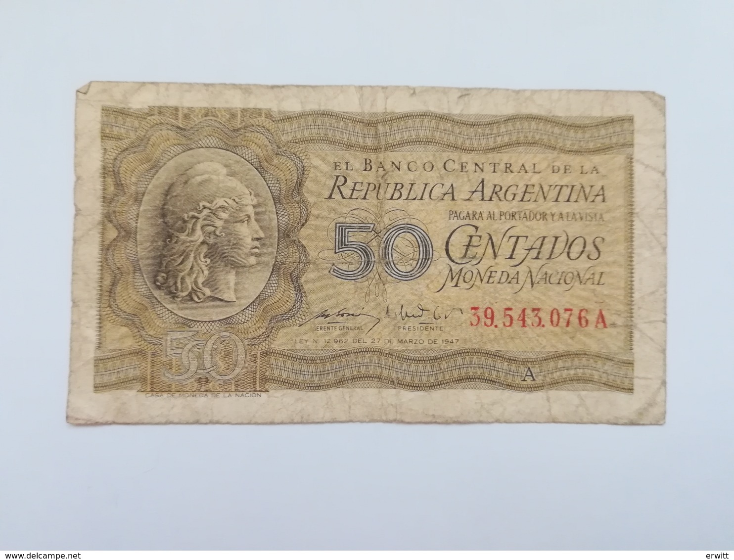 ARGENTINA 50 CENTAVOS 1947 - Argentina