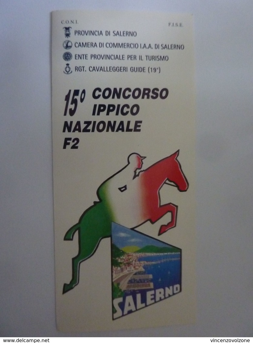 Pieghevole Invito "15° CONCORSO IPPICO NAZIONALE F2 SALERNO Luglio 1995" - Programmi