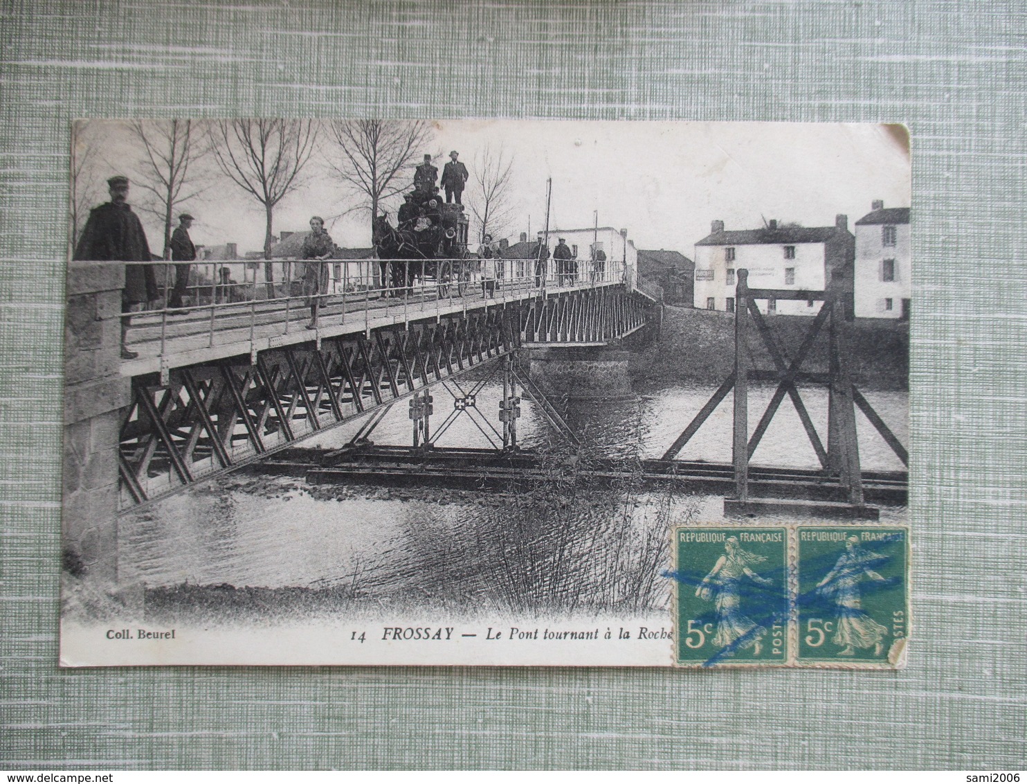 CPA 44 FROSSAY LE PONT TOURNANT ANIMEE ATTELAGE - Frossay