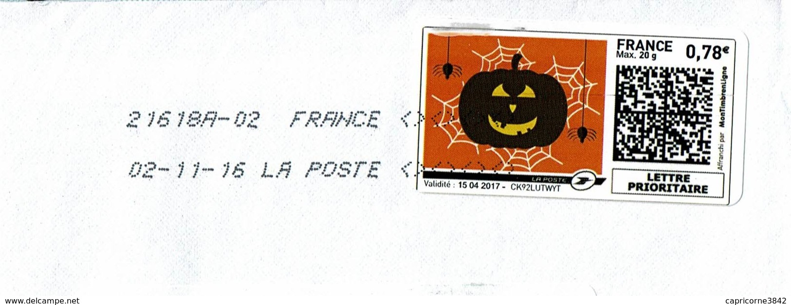 Montimbreenligne - Vignette Sujet: CITROUILLE DE HALOWEEN - Otros & Sin Clasificación