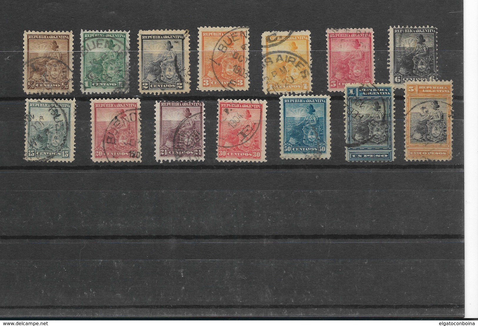 ARGENTINA YEAR  1899 Liberty Seated 14 Values Lot Used Special Offer - Unused Stamps