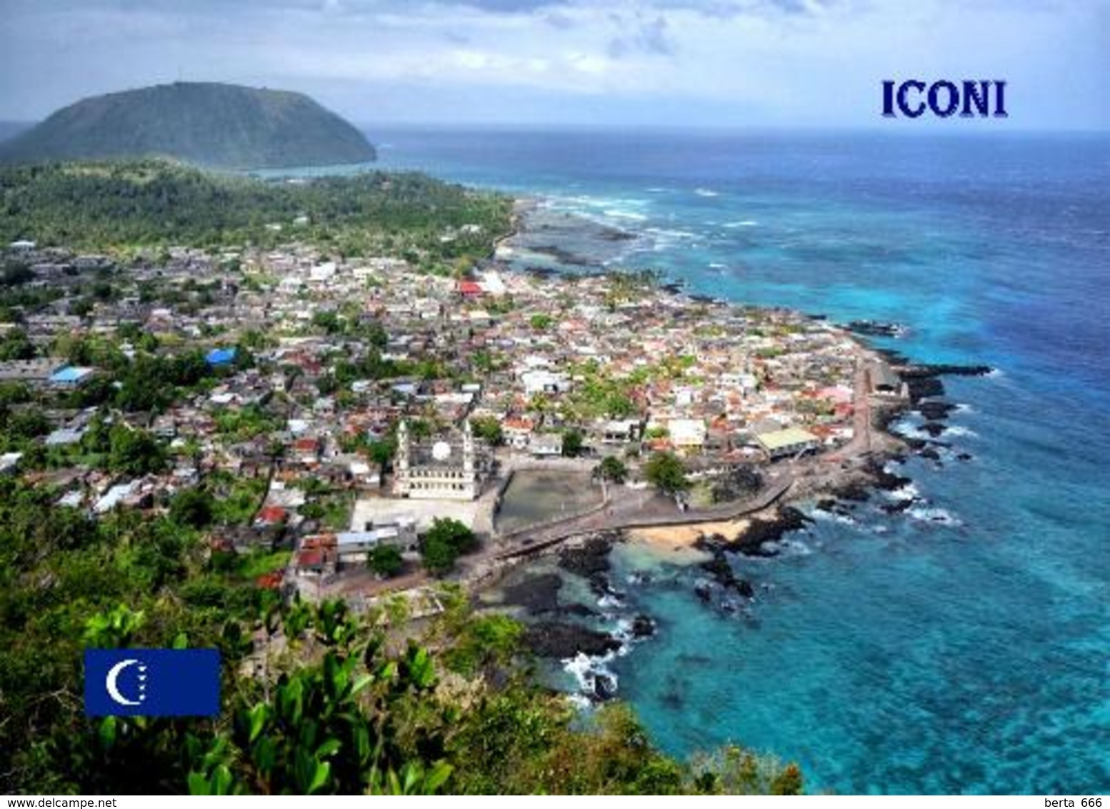 AK Komoren Comoros Grande Comore Iconi Aerial View Comores New Postcard - Comores