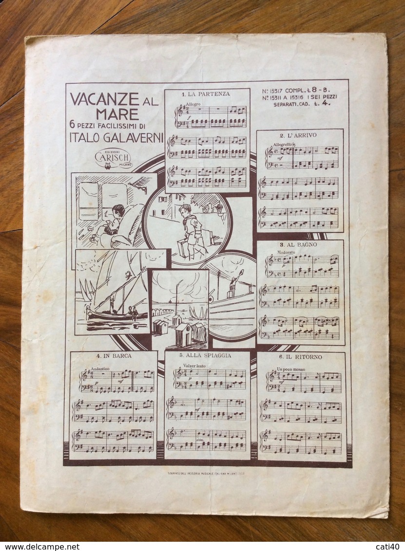 SPARTITO MUSICALE VINTAGE QUADRETTI CAMPESTRI Di A.Chirico ED.A.&G.GARISCH & C. MILANO - Musica Popolare