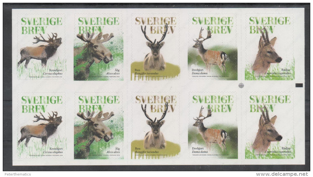 SWEDEN, 2016, MNH, REINDEER, BOOKLET - Gibier