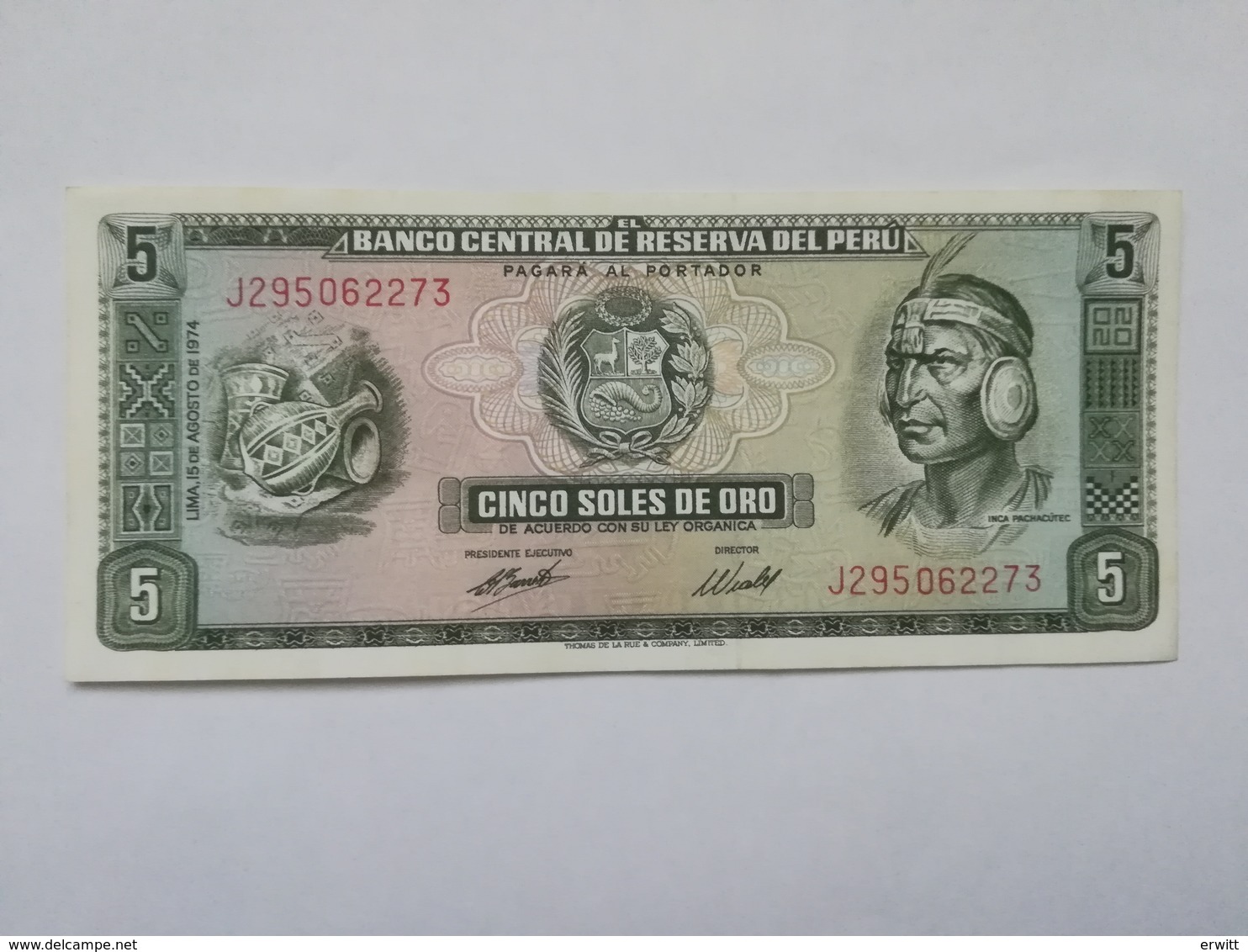 PERU' 5 SOLES DE ORO 1974 - Pérou