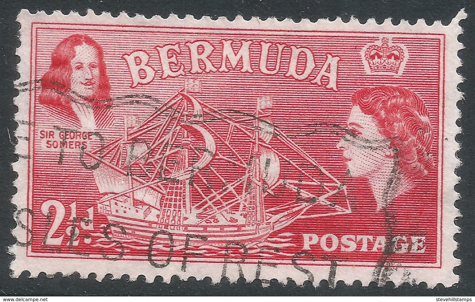 Bermuda. 1953-62 QEII. 2½d Used. SG 139 - Bermuda