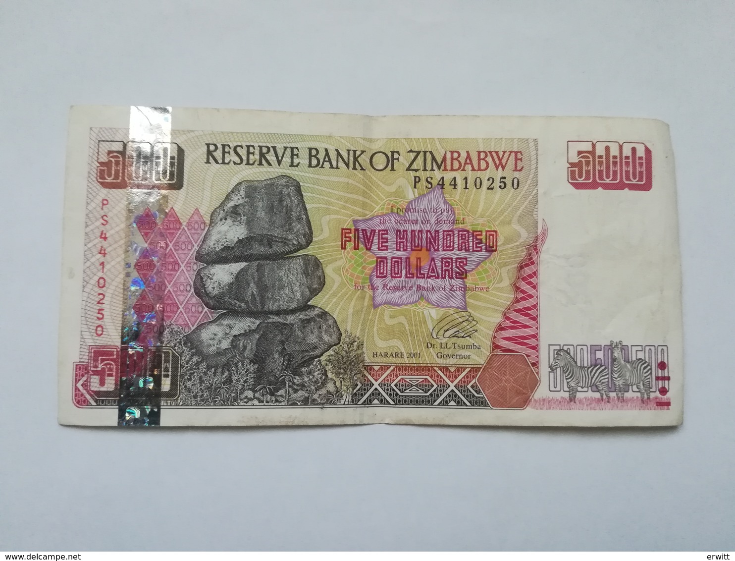 ZIMBABWE 500 DOLLARS 2001 - Zimbabwe