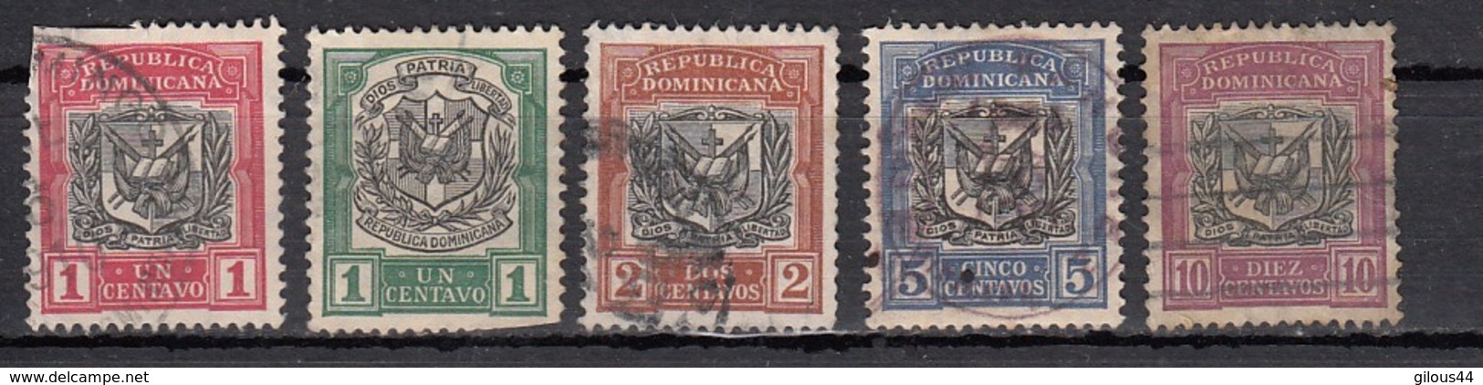 Dominicaine  Armoireries   Arms 1911  5 Valeurs - Dominican Republic