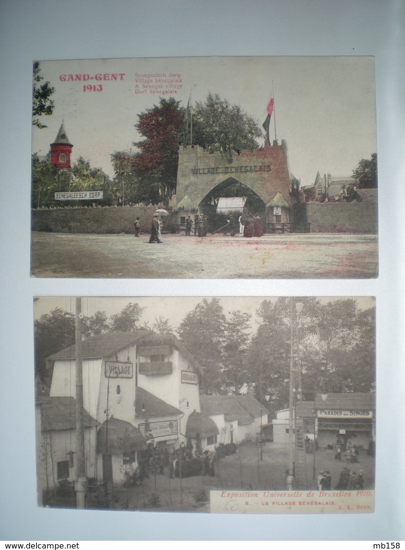 Sénégal  - World Expo Exposition Universelle - Gand Gent 1913 Bruxelles 1910 (2 Cartes) - Senegal