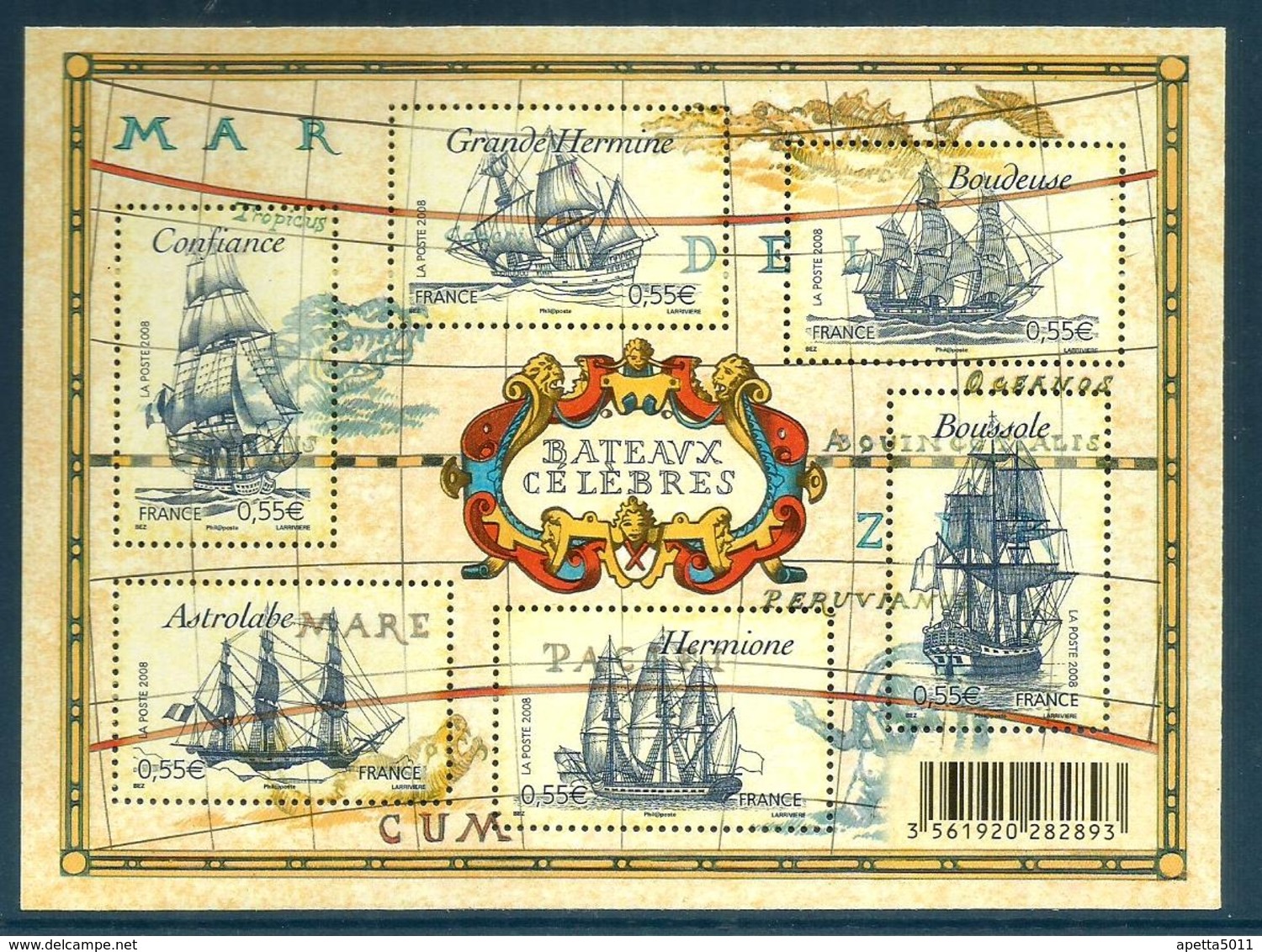 2008 FRANCIA Foglietto Navi Boat Nuovo ** MNH Bellissimo - Unused Stamps