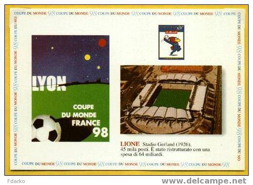 Stadium CPM Coppa Mondo Francia 1998 Lyon Stadio Gerland Mondiali Di Calcio Cartoline Postali Stade France 98 - Football