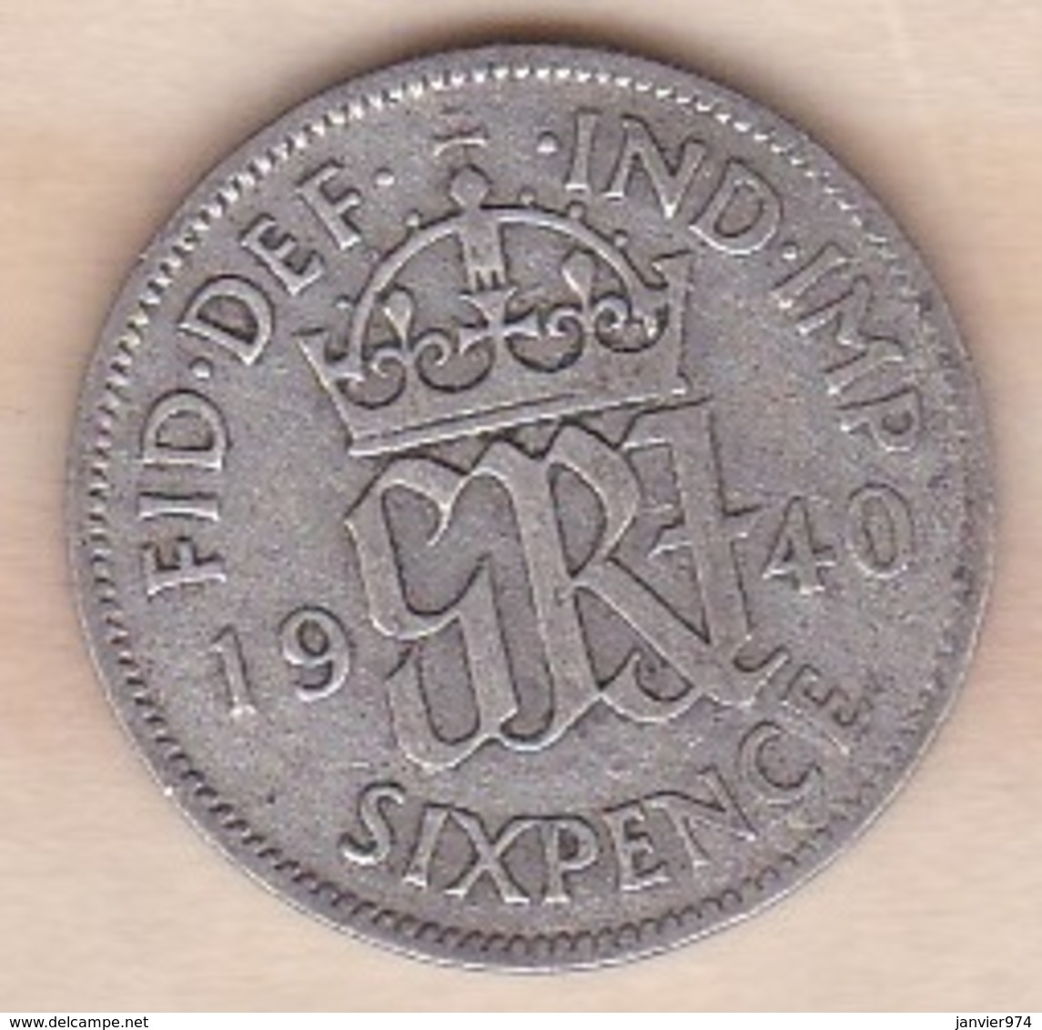 Grande Bretagne. 6 Pence 1940. George VI ,en Argent - H. 6 Pence