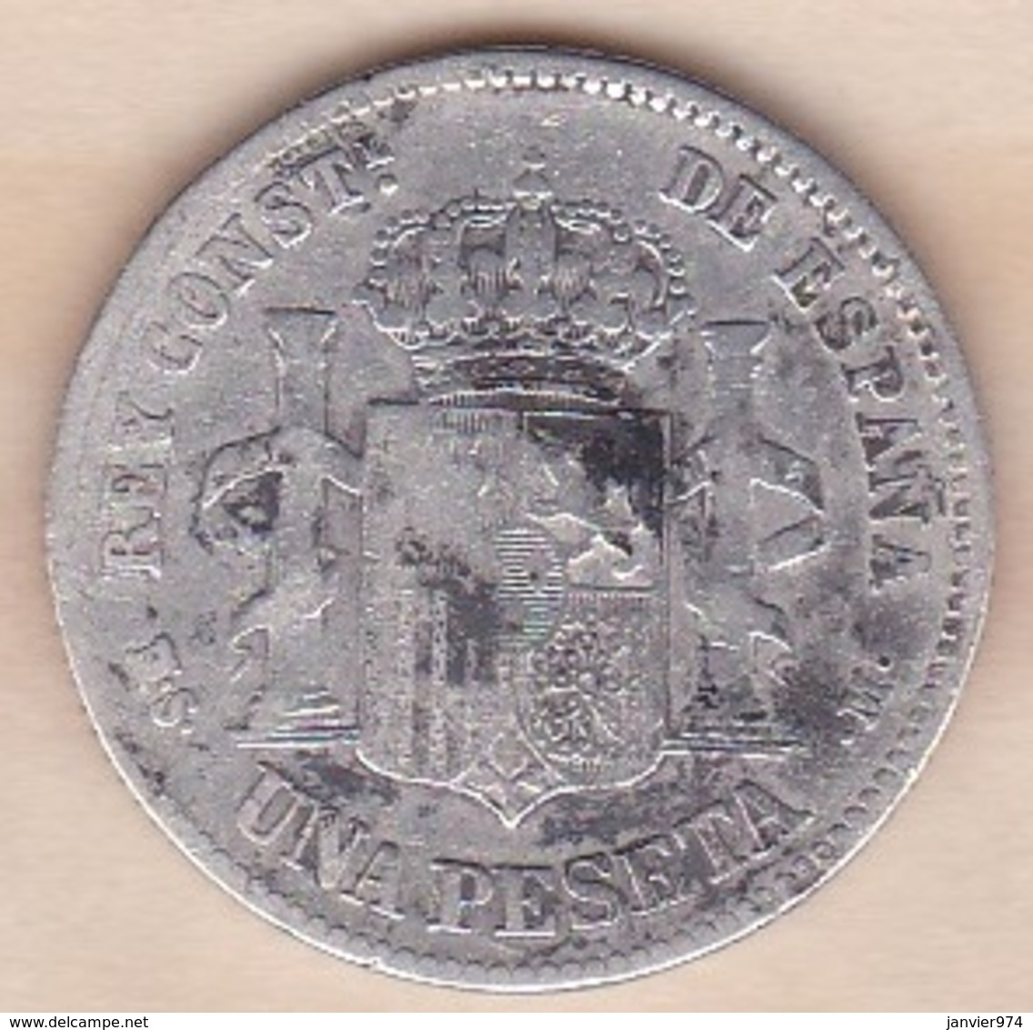 Espagne ,1 Peseta 1882 Alfonso XII , En Argent - Primeras Acuñaciones