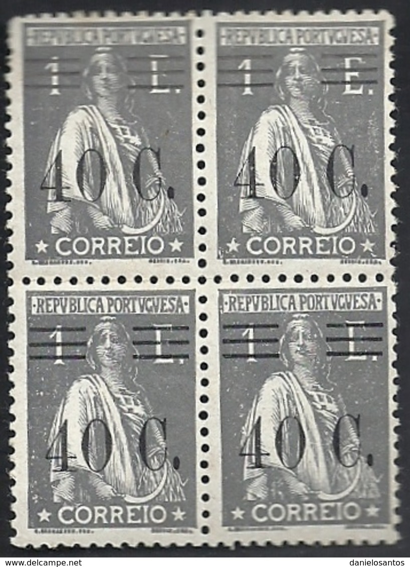 Portugal 1928-29 Ceres Surcharged In Black - Ceres Com Sobertaxa Block Of 4 MNH - Post