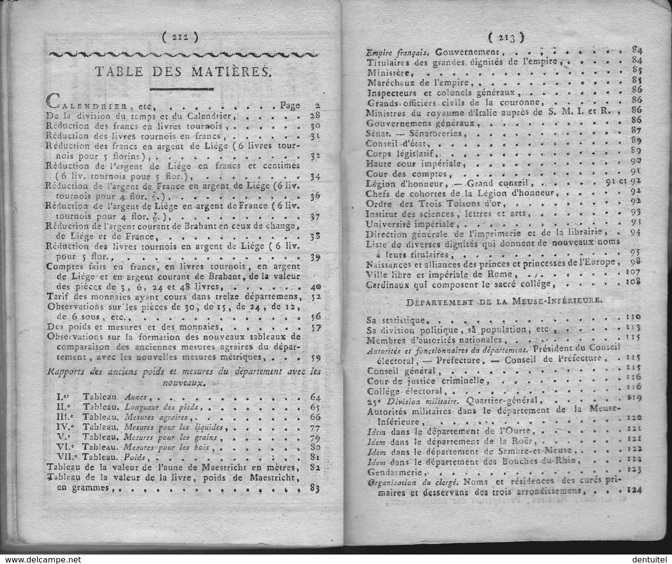 Almanach Du Département De La Meuse-Inférieure ... Maastricht 1811 - Documents Historiques