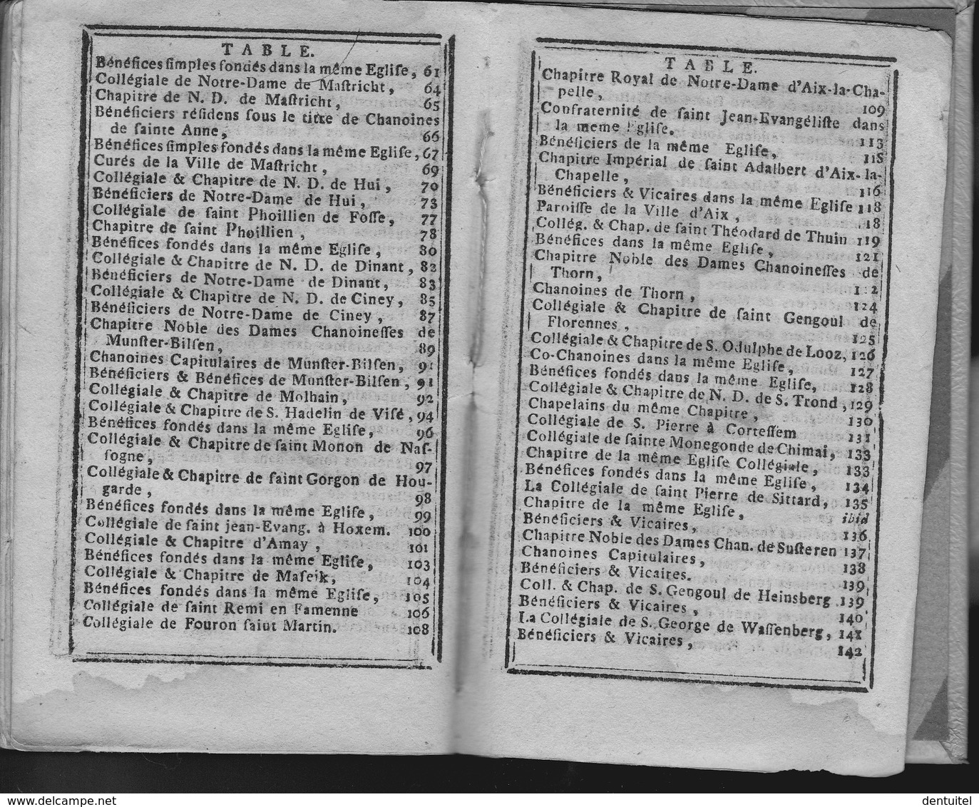 Tableau Ecclésiastique De La Ville Et Diocèse De Liège / Pour L’an M. DCC. XCIV - 1794 - Documents Historiques