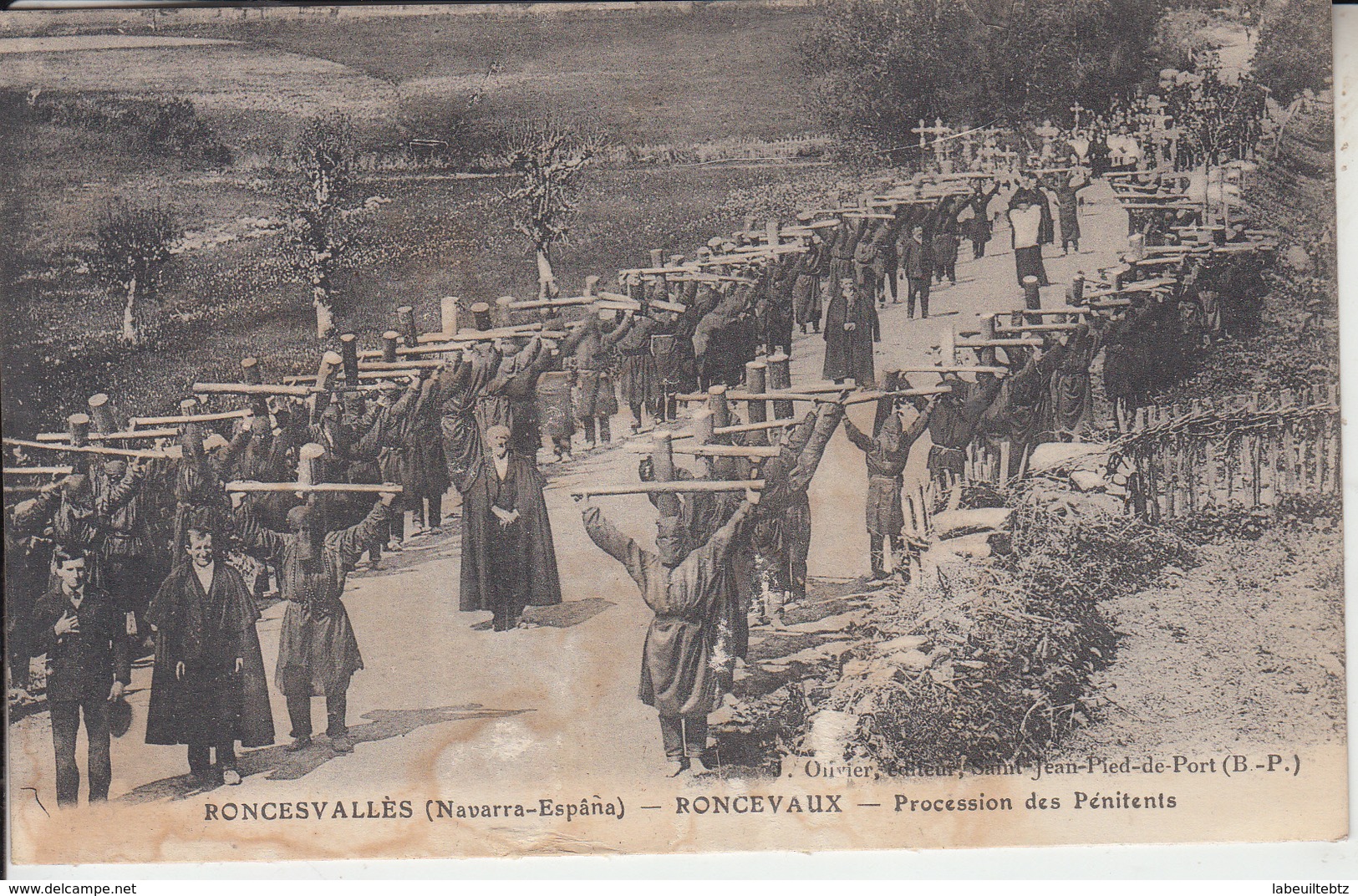 RONCESVALLES - RONCEVAUX - 2 Cartes - Procession Des Pénitents - Llegada Del Valle De Arco  PRIX FIXE - Navarra (Pamplona)