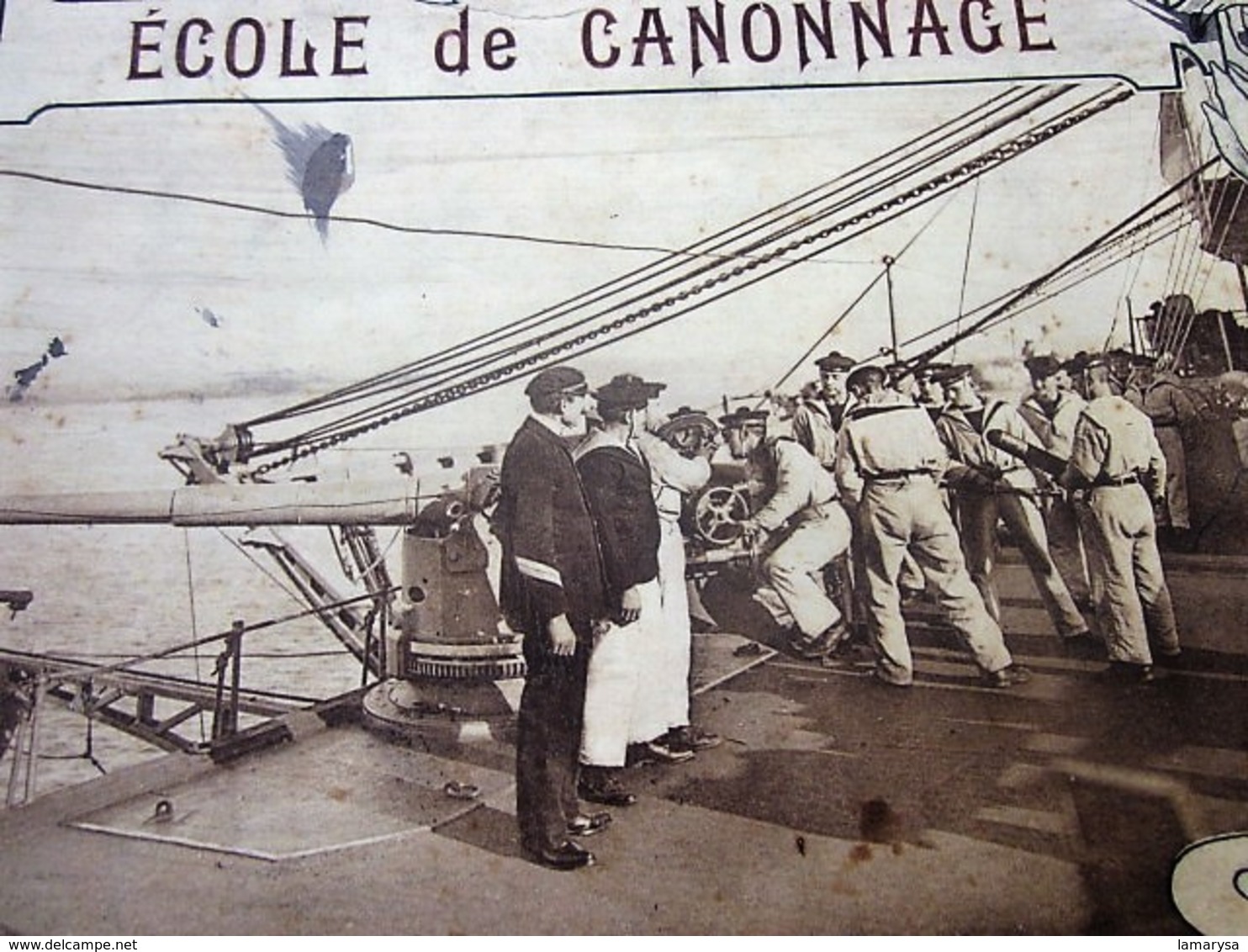 MARINE-1914/15 ECOLE CANONNAGE VAISSEAU"LE TOURVILLE"RADE DES SALINS 22 Photographies MARINS Doc TRANSPORT HÔPITAL - Documents