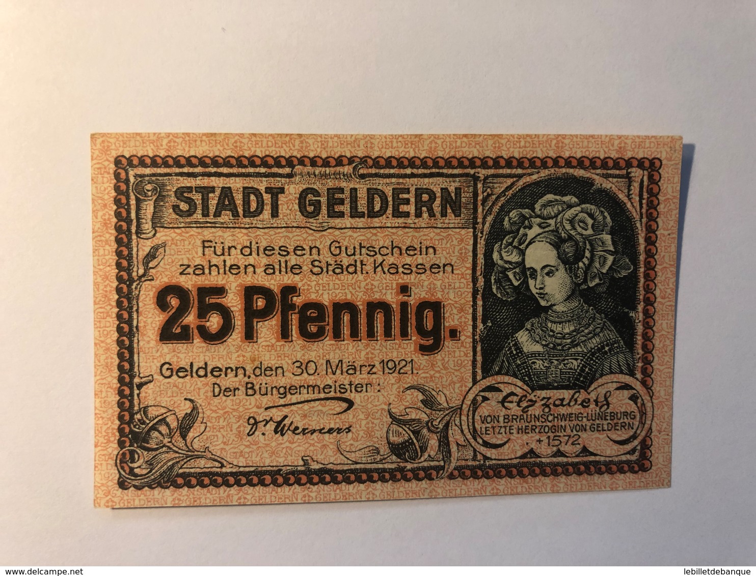 Allemagne Notgeld Geldern 25 Pfennig - Collezioni