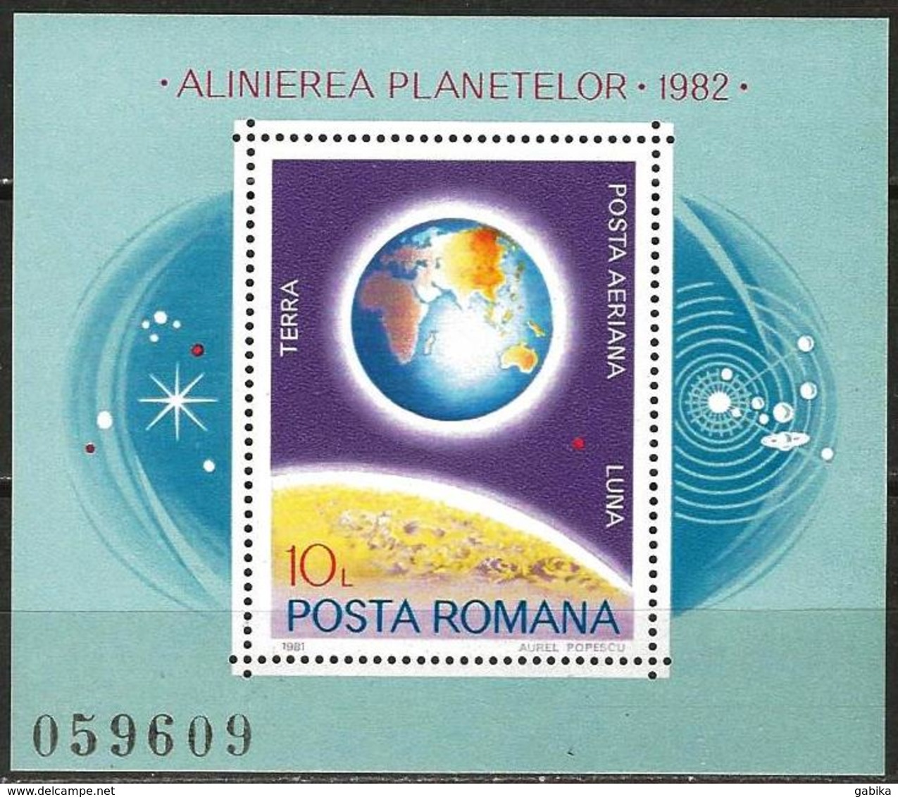 Romania 1981 Scott C239 MNH Planets, Earth - Nuovi