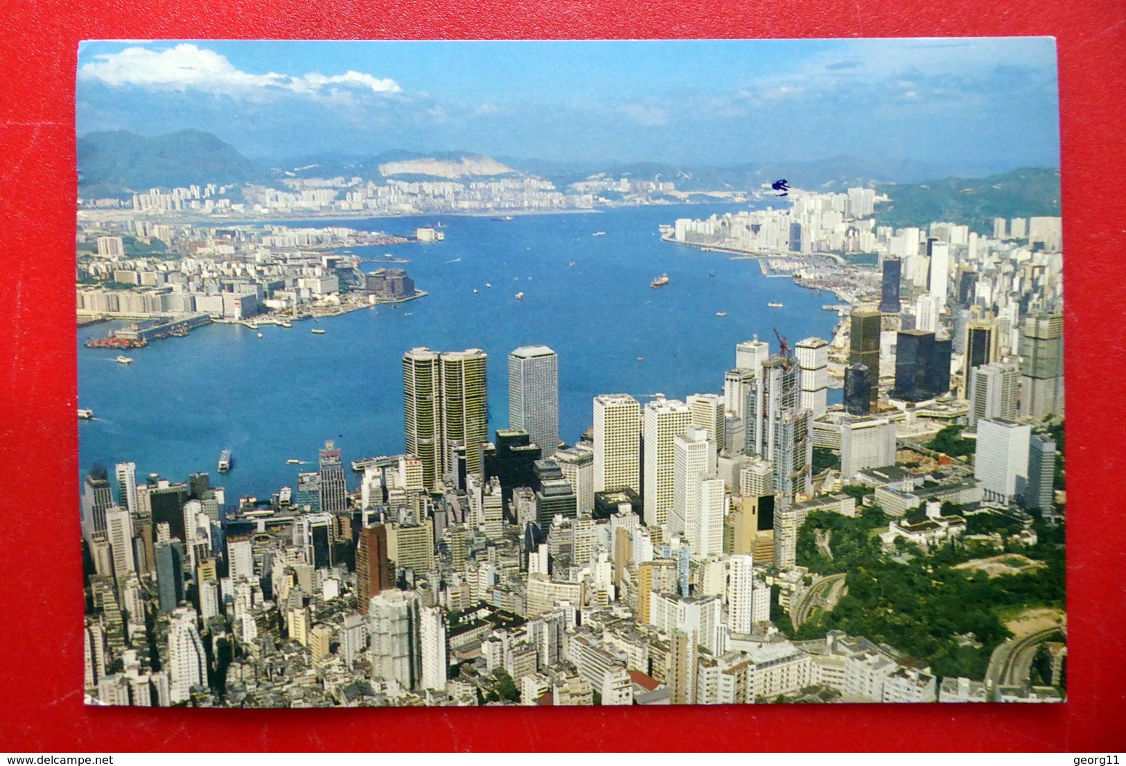 Hongkong - China - 香港 - Panorama - Hafen - 1986 - Luftbild - Schiffe - Hochhäuser - China (Hongkong)