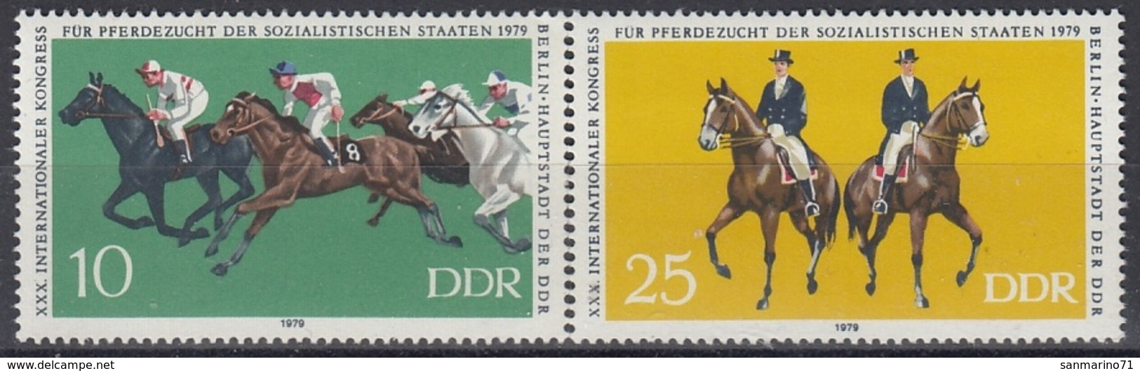 GERMANY DDR 2449-2450,unused,horses - Horses