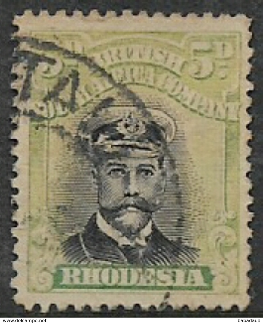 B.S.A.Co. / Rhodesia 1913, GVR, Admiral, 5d Black & Pale Green, Used - Southern Rhodesia (...-1964)