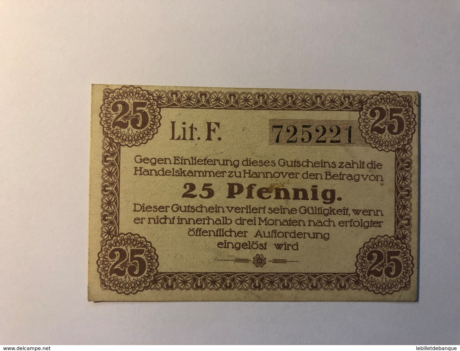 Allemagne Notgeld Hannover 25 Pfennig - Collections