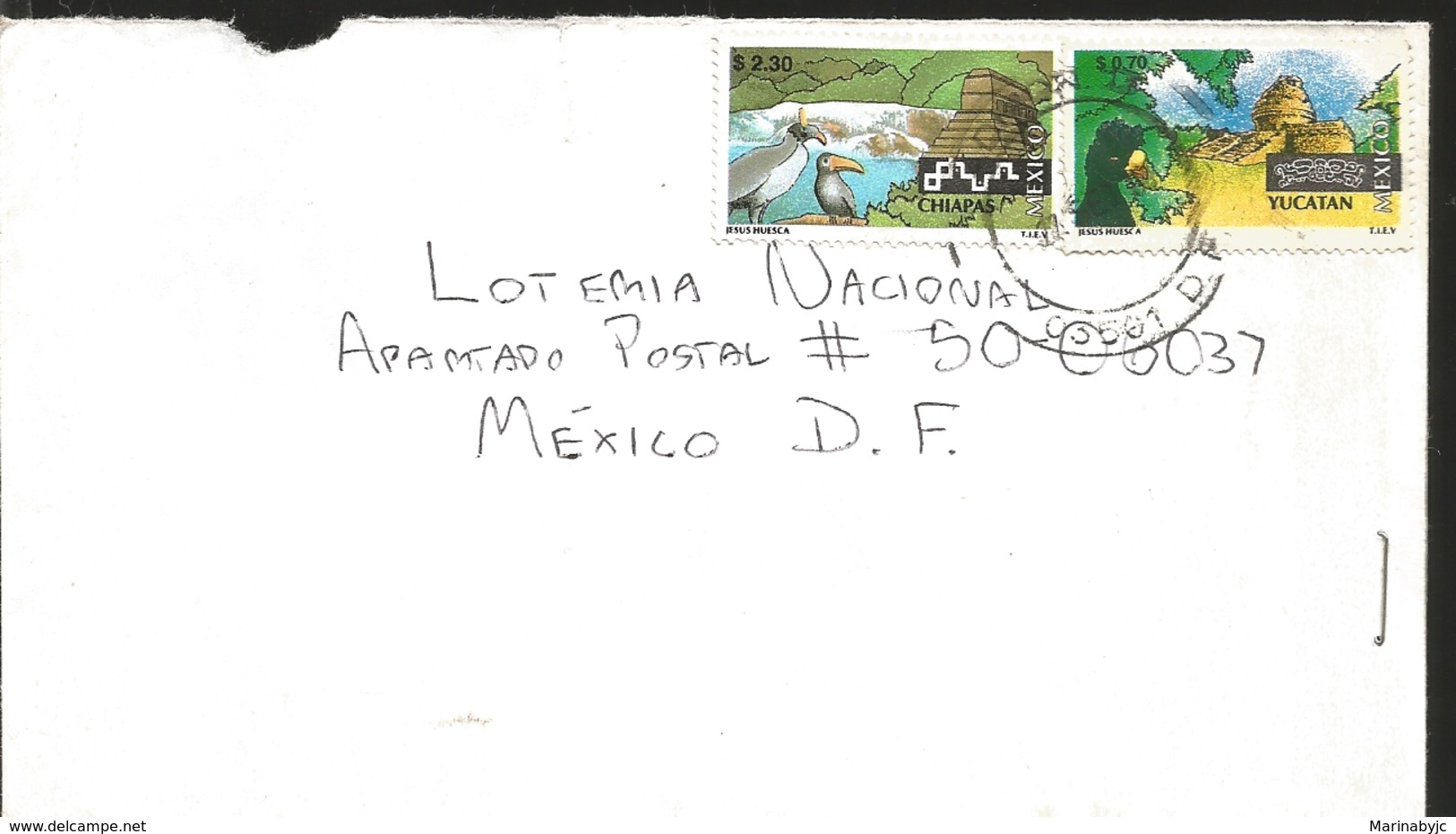 J) 2000 MEXICO, MEXICO TOURIST, CHIAPAS AND YUCATAN, AIRMAIL, CIRCULATED COVER, FROM MEXICO - Mexico