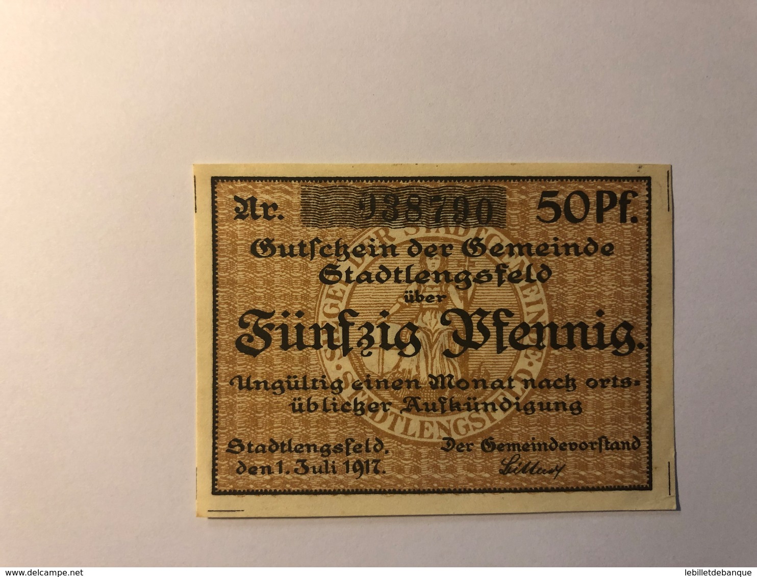 Allemagne Notgeld Lengsfeld 50 Pfennig - Collections