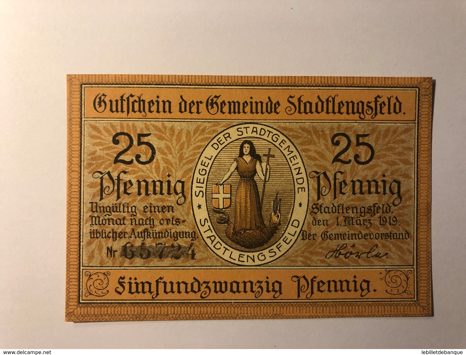 Allemagne Notgeld Lengsfeld 25 Pfennig - Collections