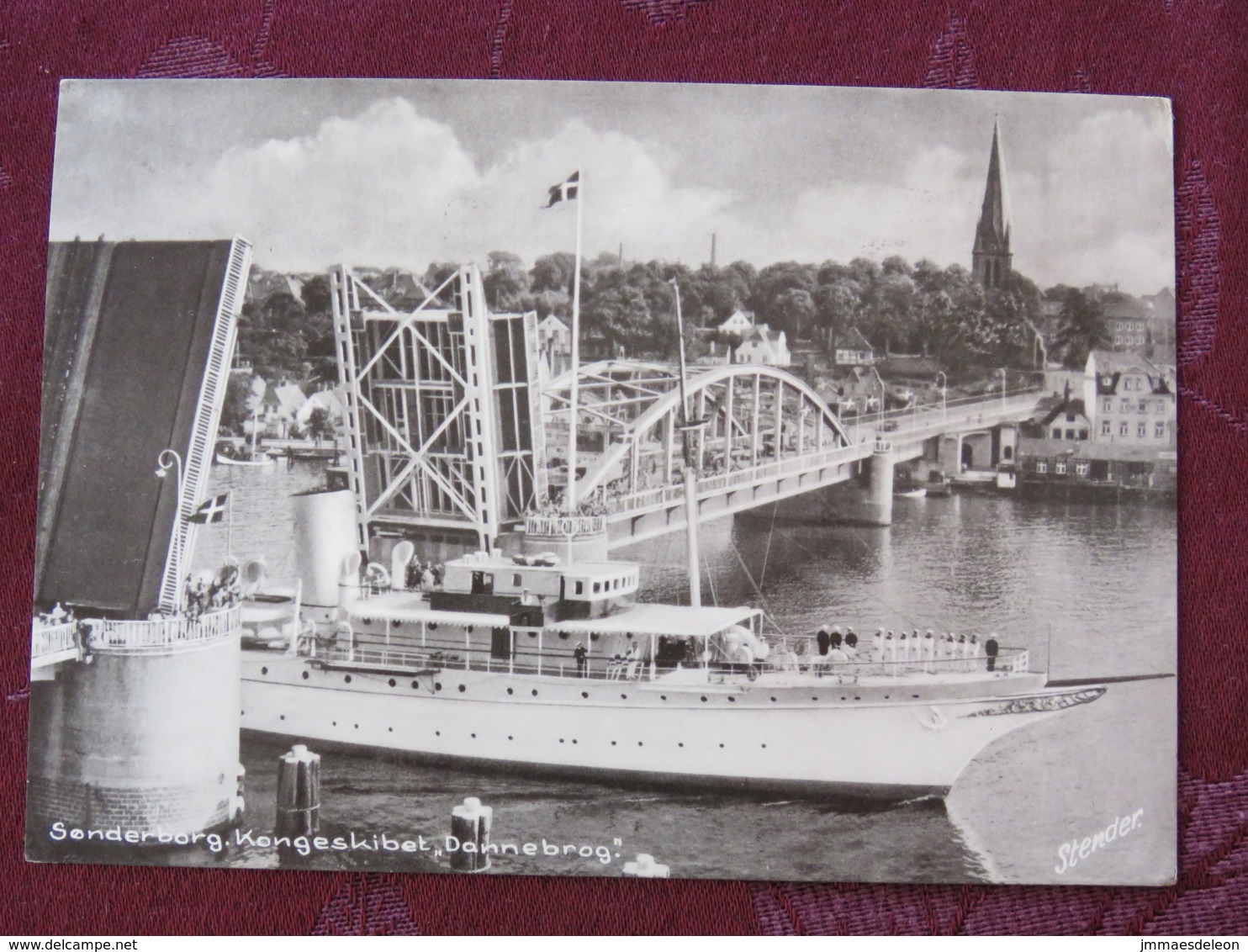 Denmark 1959 Postcard "ship Under Bridge"  Sonderborg To Germany - King - Letter Slogan - Lettres & Documents