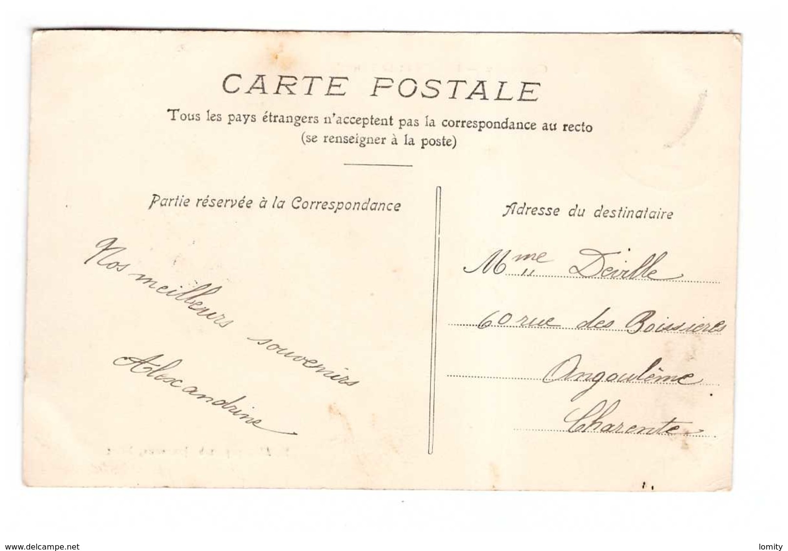 79 Cherveux Ecole Et Temple Cpa Carte Animée Cachet 1907 - Autres & Non Classés