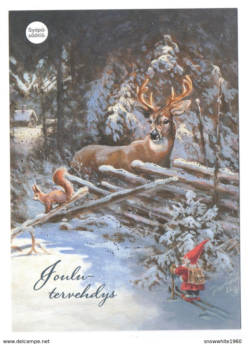 Postal Stationery Finland - CHARITY - CANCER FOUNDATION - GNOME - DEER - SQUIRREL - Postage Paid - Port Payé - Entiers Postaux