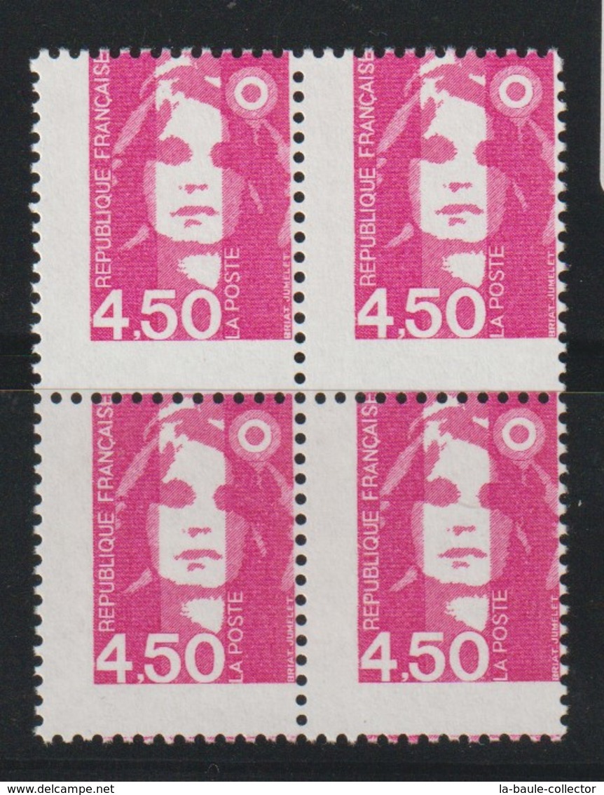 YT 3007 ** 4,50F Rose Briat, Bloc De 4 TP, Piquage Très Décalé - Unused Stamps