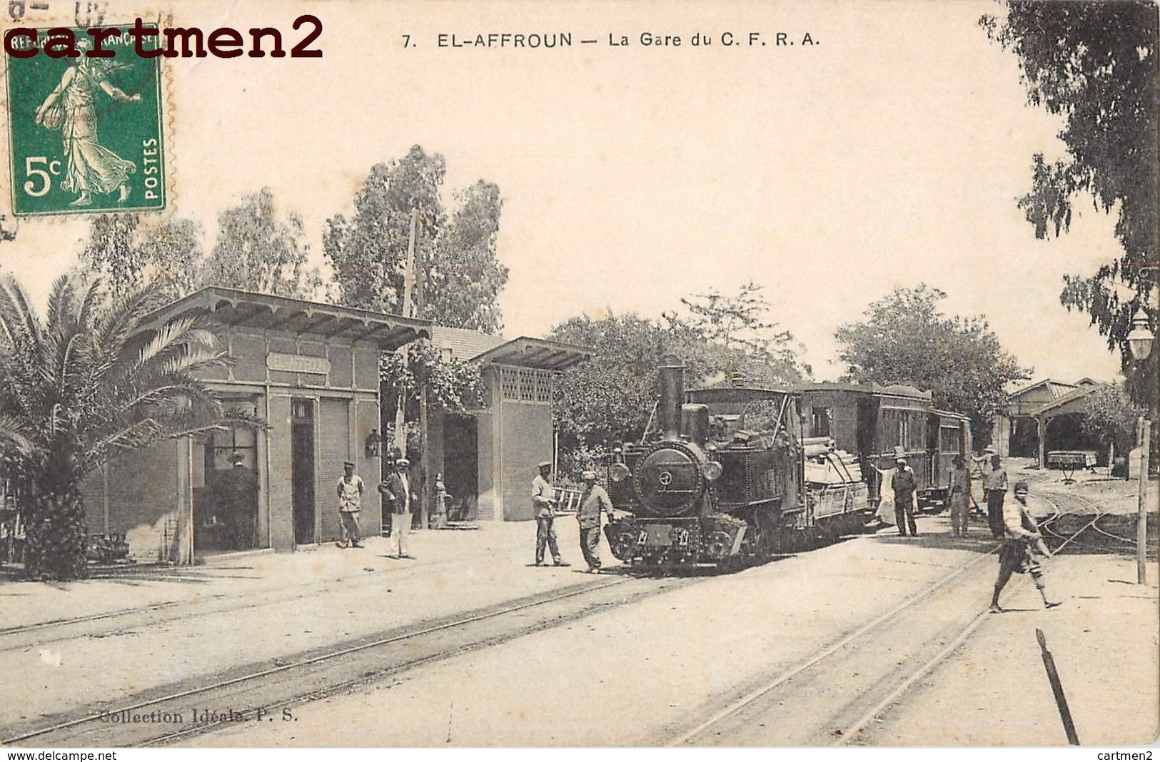 EL-AFFROUN LA GARE DU C.F.R.A. LOCOMOTIVE TRAIN TRAMWAY STATION BAHNHOF ALGERIE - Other & Unclassified